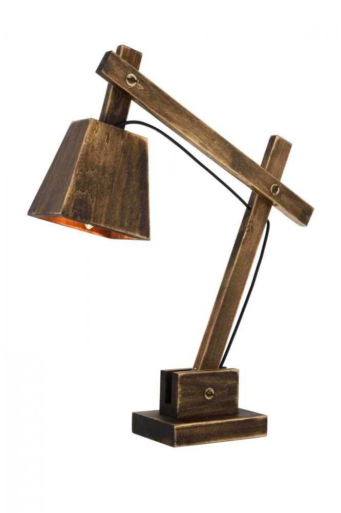 Avonni Antique Wooden Desk Lamp, Bedside Table Lamp, Desk Lamp, 78x55x14 cm