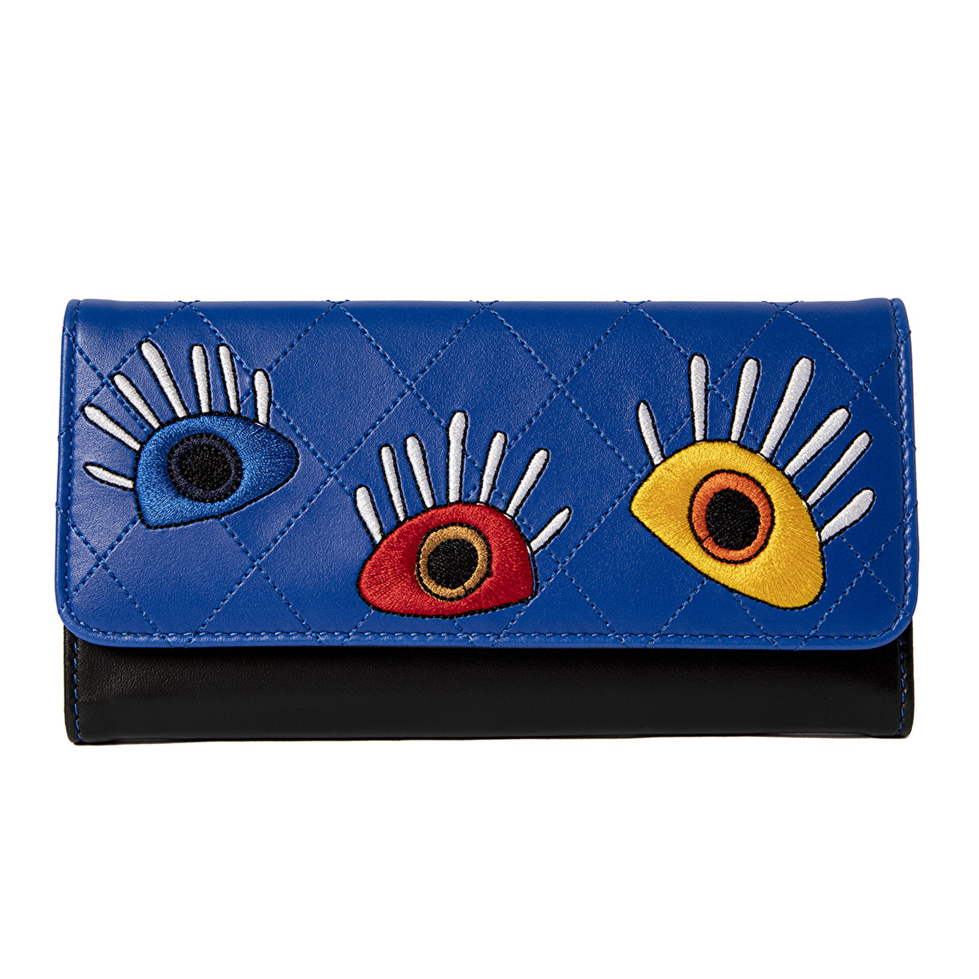 Biggdesign My Eyes On You Women's Wallets, Card Holder Wallet, Clutch Purse, Credit Card Holder, Large Capacity Womens Wallets Carrying Cash, Credit Cards and Mobile Phone, Blue Color 