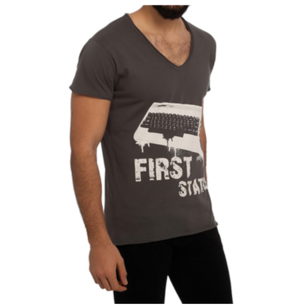 Biggdesign First Station T-Shirt  Men S , Cotton , Short Sleeves , Custom Design
