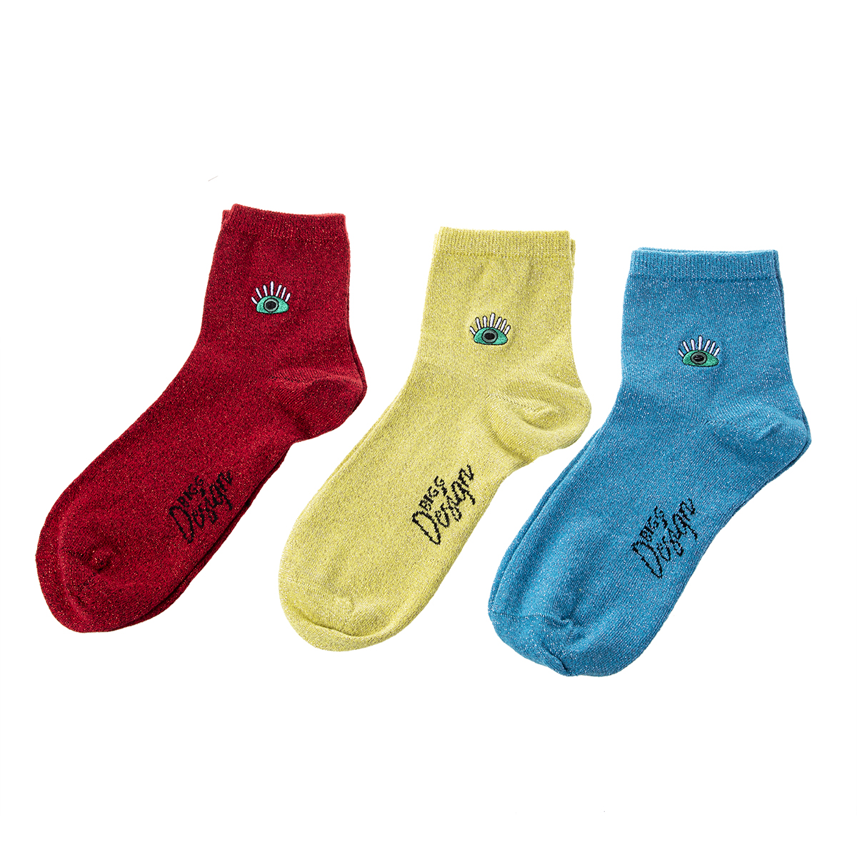  Biggdesign Women's Socks Set, Cotton Super Soft Casual Socks, Shiny Pearl Colorful Crew, Low Cut, Ankle, Quarter Socks, Multipack Bulk Socks, 3 Pairs