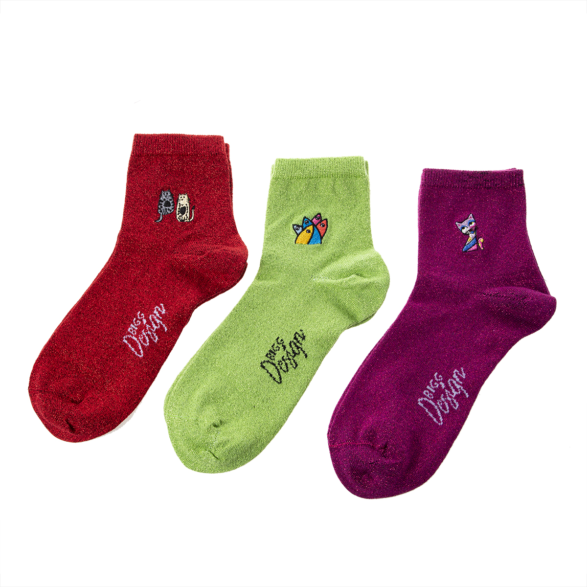 Biggdesign Women's Socks Set, Cotton Super Soft Casual Socks, Shiny Pearl Colorful Crew, Low Cut, Ankle, Quarter Socks, Multipack Bulk Socks, 3 Pairs