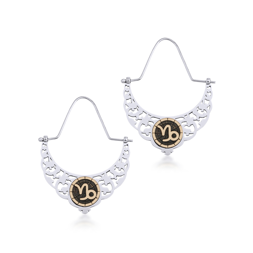 Biggdesign Capricorn Women's Silver Earrings, Zodiac Sign, Horoscope,  925 sterling Silver, Capricorn