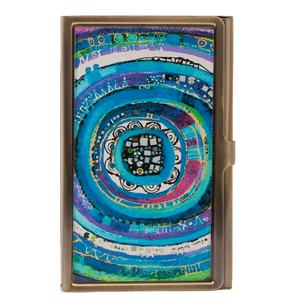 Biggdesign Evil Eye Metal Cover Card Holder, Colorful Design, Minimal Size, Metal Card Holder, Security Lock,