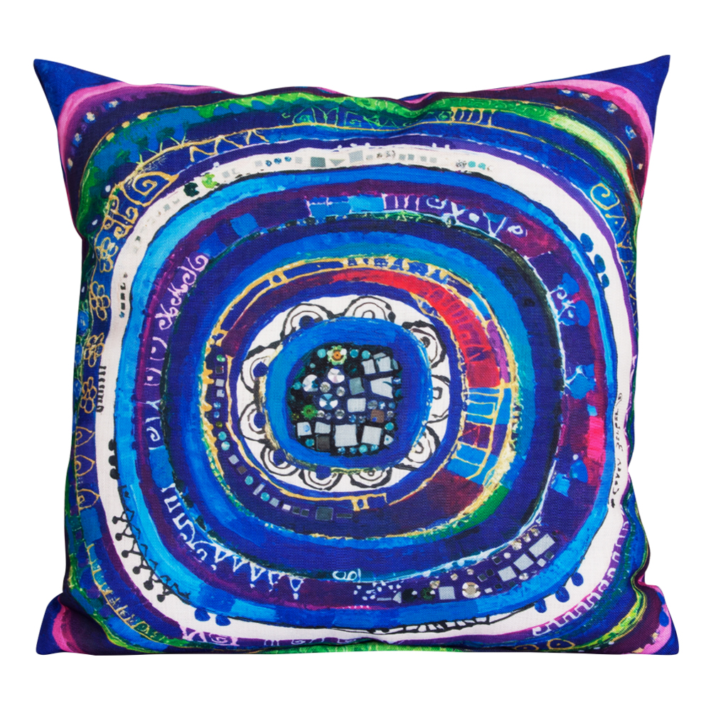 Biggdesign Evil Eye Decorative Pillow, Polyester, 40x40 cm, Custom Design, Blue Color, Home Decoration