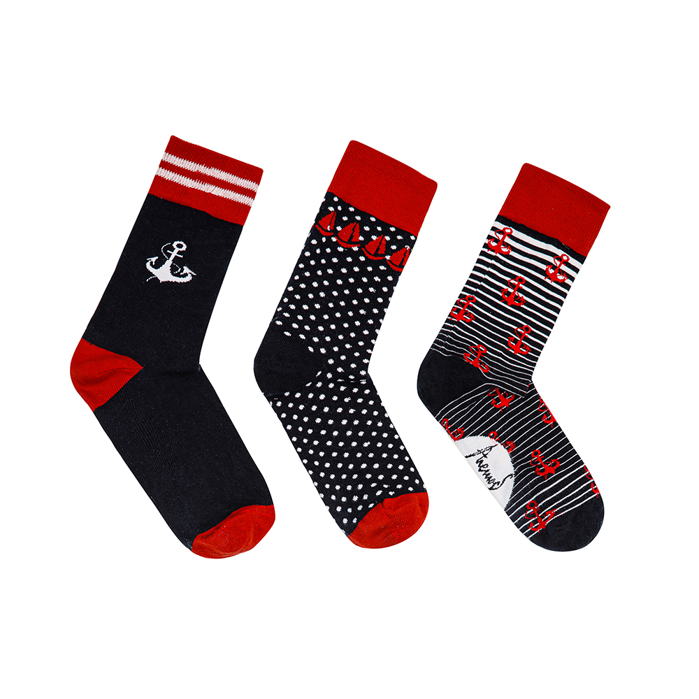 Anemoss Mens Cotton 3-Pair Pack Patterned Socks,  Ankle High Dress and Casual Socks For Men, Cool Crew Bulk Socks, 8-12 Size