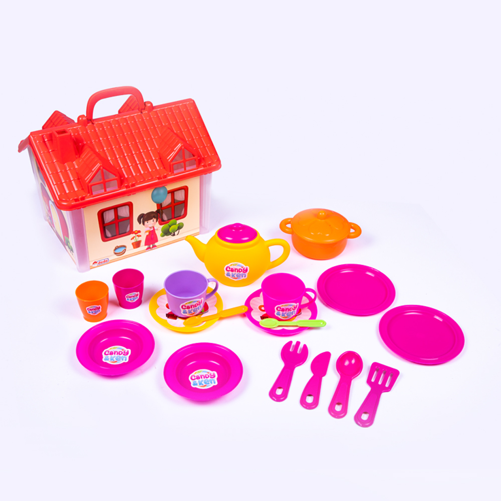 Dede Tea Set For Children, Suitable For Children Aged 3 And Up, 19 Pieces, Colorful and Educational, Tea Time Set