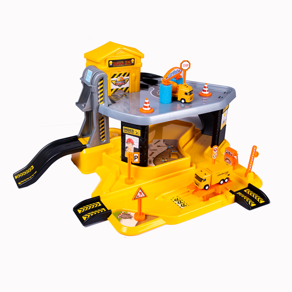 Dede Construction Site Garage Set, Suitable for Children of 3 Years and Over, Raw Material Suitable for Children's Health, 2 Metal Cars 