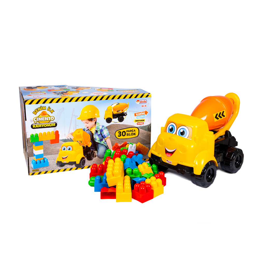 Dede Boxed Cement Truck Block 30 Pieces, Activity Toy, 3+ Age, Preschool