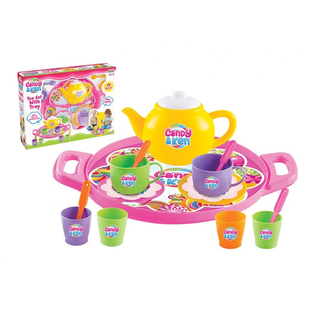 Dede Toy Tea Set For Kids, Suitable for Children 3 Years and Up, 17 Pieces, Colorful and Educational, Raw Material Suitable for Children's Health