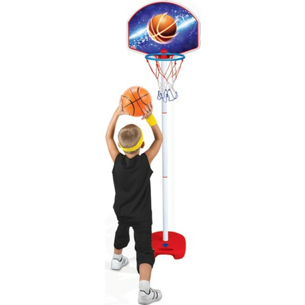 Dede  Basketball Stand Sure Shot Basketball Hoop?Net Ball Hoop  Plastic Backboard , Height Adjustable With Inflator Toys For Children