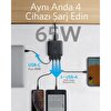 Anker PowerPort Atom III Slim 4 Çıkışlı 65W Power Delivery Gan Hızlı Şarj Cihazı - A2045 . ürün görseli