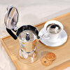 Any Morning 240 ml Alüminyum Moka Pot Espresso Kahve Makinesi Desenli Gümüş Renk HES-6. ürün görseli