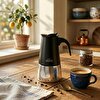 Any Morning 300 ml Paslanmaz Çelik Moka Pot  İndüksiyon Uyumlu Siyah FE001-6. ürün görseli