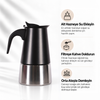 Any Morning 300 ml Paslanmaz Çelik Moka Pot  İndüksiyon Uyumlu Siyah FE001-6. ürün görseli