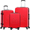 Picture of Biggdesign Cats Hardshell Spinner Luggage Set, Red, 3 Pcs