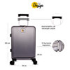 Picture of Biggdesign Moods Up Luggage with Cup Holder and USB Port, 20", Silver