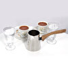 Picture of Serenk Definition 4 Pieces Stainless Steel Coffee Pot Set with Stand