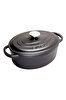 Picture of Sürel Cast iron oval casserole   23X29 cm black