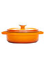 Picture of Sürel Cast iron round shallow casserole   24 cm orange