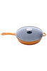 Picture of Sürel Cast iron glass lid  fry pan 28 cm orange