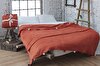 Picture of Dolce Bonita Home Single Pom-pom Pique Blanket 150x200, Brick Red