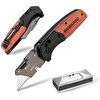 Picture of WORKPRO WP211035 Ağır Hizmet Çelik/Ahşap Gövde Katlanır Rötuş Maket Bıçağı + 11 Adet Yedek Bıçak