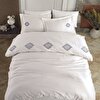 Picture of Hobby Premium Azra Cream - Poplin Double Embroidered Duvet Cover Set