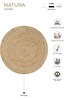 Picture of Koza Carpet Natura Hand Woven Jute Bohemian Style Authentic Living Room Living Room Corridor Bedroom Natural Carpet 00008A 90 x 90