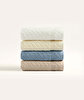 Picture of Koza Home Likya 100% Cotton Jacquard Border Cross Striped 4-Piece Face Dowry Towel Set 1012A Standard