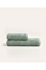 Picture of Koza Home Likya 100% Cotton Jacquard Border Green 2-Piece Dowry Towel Set Cross Striped 1015A 90 x 150 - 50 x 90