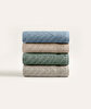 Picture of Koza Home Likya 100% Cotton Jacquard Border Herringbone 4-Piece Face Dowry Towel Set 1025A Standard