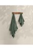 Picture of Koza Home Likya 100% Cotton Jacquard Plain Striped Green 2-Piece Dowry Towel Set 1034A 90 x 150 - 50 x 90