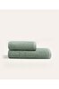 Picture of Koza Home Likya 100% Cotton Jacquard Plain Striped Green 2-Piece Dowry Towel Set 1034A 90 x 150 - 50 x 90