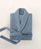 Picture of Koza Home Likya 100% Cotton Blue Dowry Bathrobe Set of 2 1 Bathrobe 1 Towel 1051A L-XL