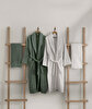 Picture of Koza Home Likya 100% Cotton Green-White 4-Piece Dowry Family Bathrobe and Towel Set 2 Bathrobes 2 Towels 1060A Standard