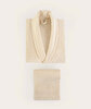 Picture of Koza Home Likya 100% Cotton Salmon-Cream 4-Piece Dowry Family Bathrobe and Towel Set 2 Bathrobes 2 Towels 1062A Standard