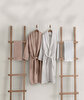 Picture of Koza Home Likya 100% Cotton Salmon-White 4-Piece Dowry Family Bathrobe Set and Towel Set 2 Bathrobes 2 Towels 1063A Standard