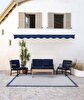 Picture of Koza Home Mist Navy Blue Single Garden Chair Black Skeleton 6004 Single