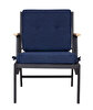 Picture of Koza Home Mist Navy Blue Single Garden Chair Black Skeleton 6004 Single