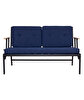 Picture of Koza Home Mist Navy Blue Double Garden Chair Black Frame 6008 Double