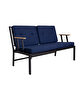 Picture of Koza Home Mist Navy Blue Double Garden Chair Black Frame 6008 Double