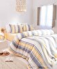 Picture of Koza Home Viento Duvet Cover Set Cotton Gray Ecru Striped Yellow Double 200x220 9501A Double