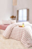 Picture of Koza Home Viento Duvet Cover Set Cotton Claret Coffee Striped Double 200x220 9522A Double