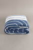 Picture of Koza Home Twin Blanket Soft Cotton Single Blanket Blue Cream 150 x 200 5023A Single