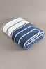 Picture of Koza Home Twin Blanket Soft Cotton Double Blanket Blue Cream 200 x 220 5027A Double