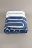 Picture of Koza Home Twin Blanket Soft Cotton Double Blanket Blue Cream 200 x 220 5027A Double