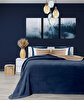 Picture of Koza Home Twin Soft Cotton Single Blanket Coffee Blue 150 x 200 5008A Single