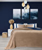 Picture of Koza Home Twin Soft Cotton Single Blanket Coffee Blue 150 x 200 5008A Single