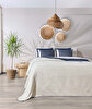 Picture of Koza Home Twin Soft Cotton Double Blanket Blue Cream 200 x 220 5009A Double