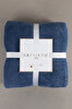 Picture of Koza Home Twin Soft Cotton Double Blanket Blue Cream 200 x 220 5009A Double
